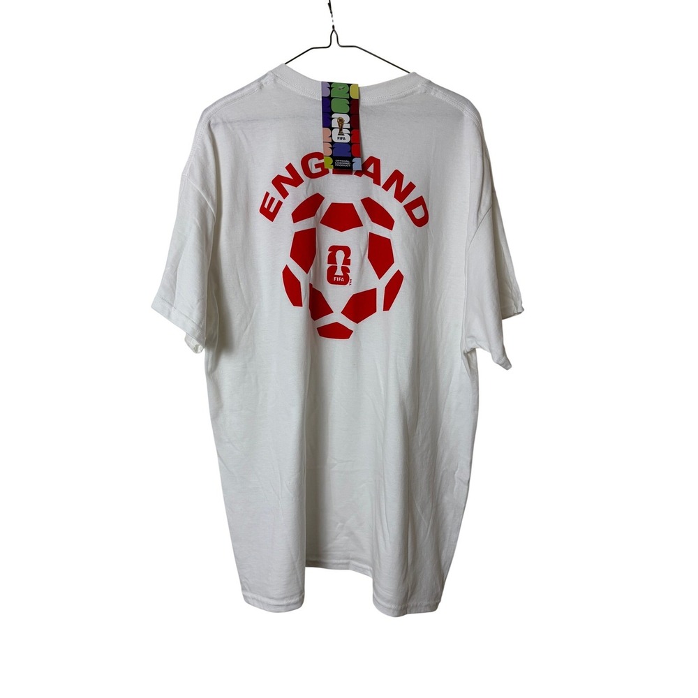 FIFA World Cup 2026 England T-Shirt Mens White Red Soccer Graphic Tee XL NWT